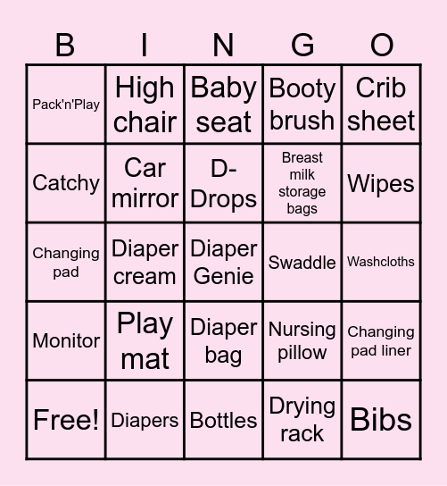 Baby Sheppard Bingo Card