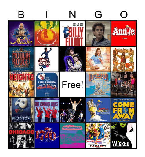 Musicals! Bingo Card