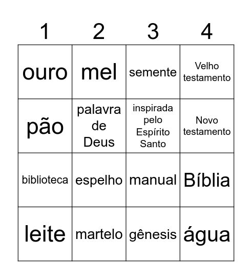 Bingo - A Bíblia Bingo Card