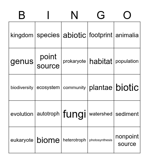 2/28/25 P1 terms review Bingo Card