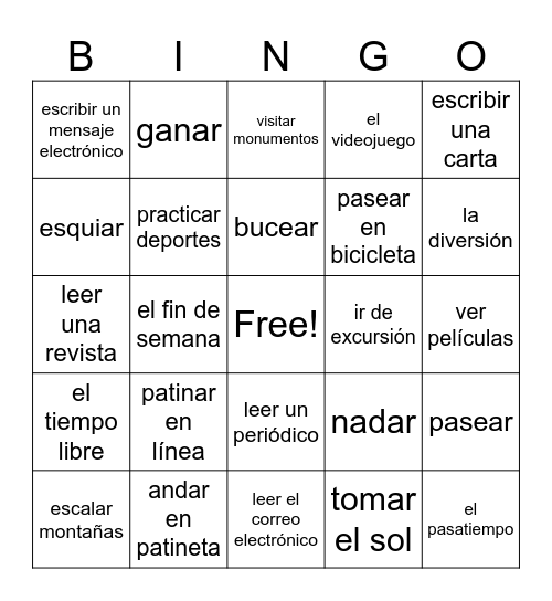 S1L4 Vocab Bingo Card