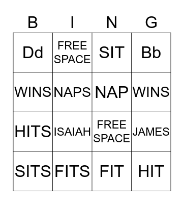 SPELLING TES 1 Bingo Card