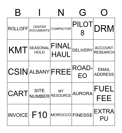 BUZZWORD BINGO Card