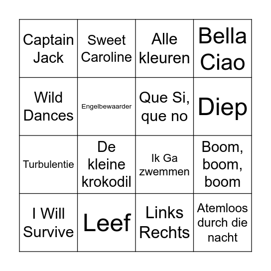 SoWieSo Foute Party Bingo Card