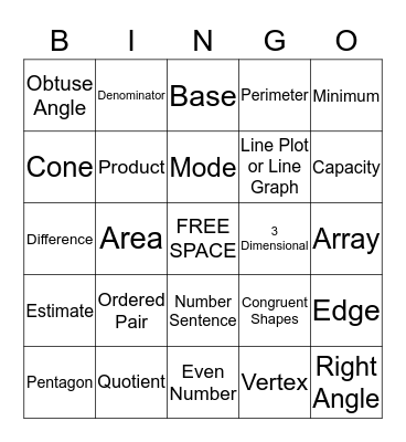 OAA VOCABULARY REVIEW! Bingo Card