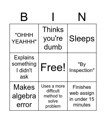 Anderson Bingo Card
