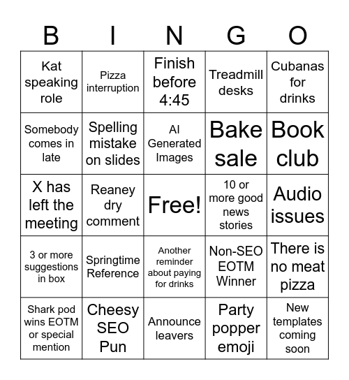 February Fricka Bingo Card