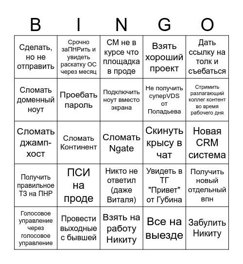 СО 2025 Bingo Card