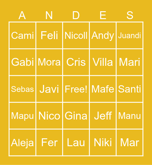 💛CONFIRMADOS  ZONALITO💛 Bingo Card