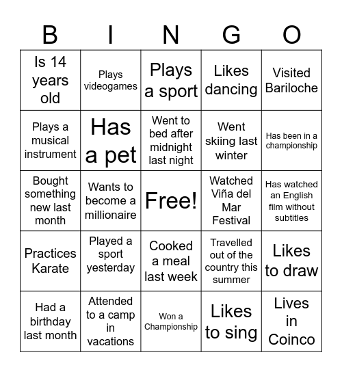 FIND SOMEONE WHO... Bingo Card