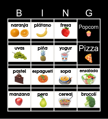 La lotería: LAS FRUTAS Bingo Card