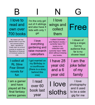 Get to know the Team Bingo Card