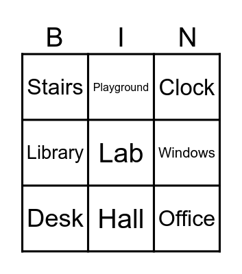 Back to school Bingo Card