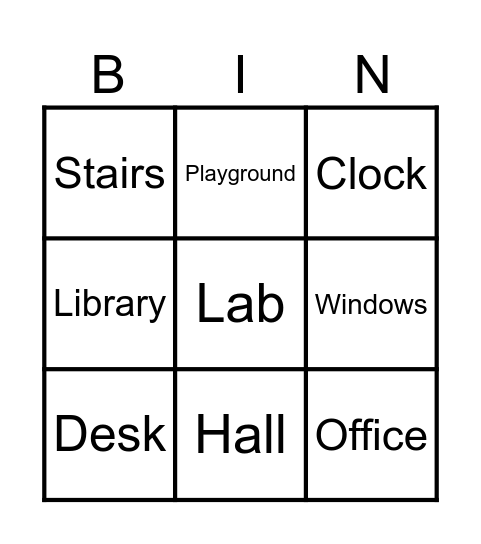 Back to school Bingo Card