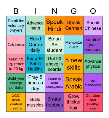 2025 GOALS Bingo Card