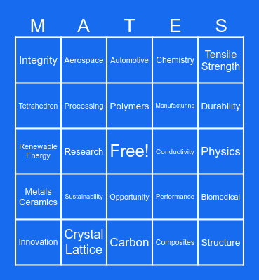 MatEmorphosis Bingo Card