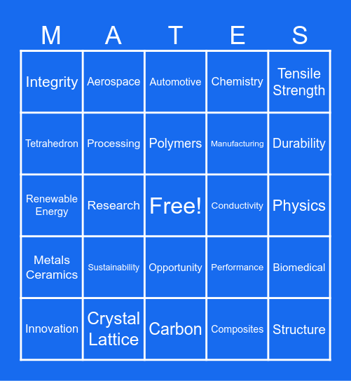 MatEmorphosis Bingo Card
