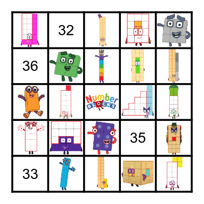 Numberblocks Bingo Card