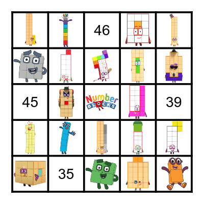 Numberblocks Bingo Card
