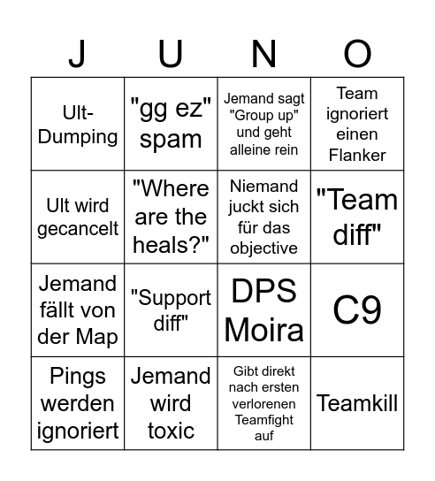 ow2 ranked Bingo Card