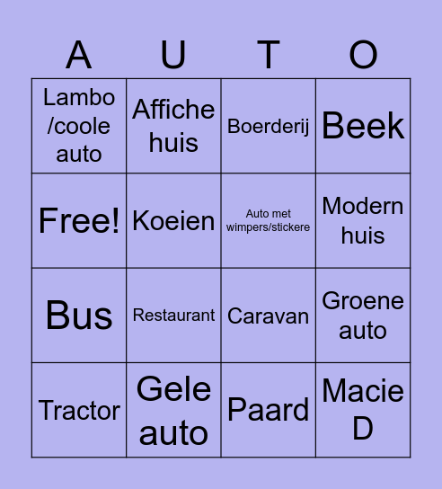 Auto bingo Card
