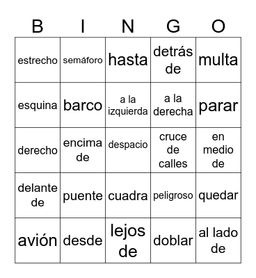 SP 2 Ch 3B vocabulary Bingo Card