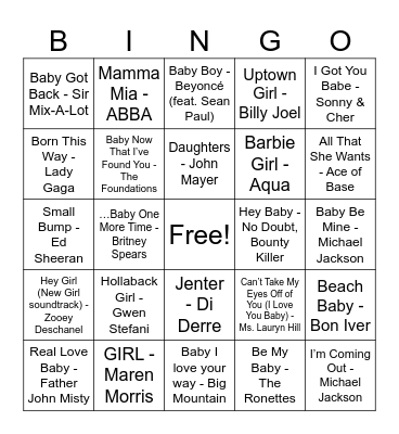 ❤️ Kate's Baby Shower Bingo ❤️ Bingo Card