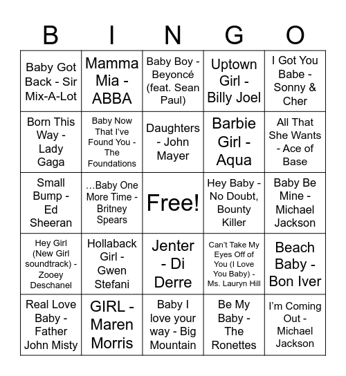 ❤️ Kate's Baby Shower Bingo ❤️ Bingo Card