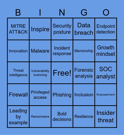 SOC Ladies Bingo Card