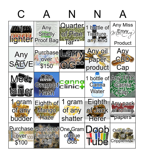 CANNA BINGO Card