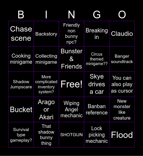 BUNNY GRAVEYARD Bingo Card