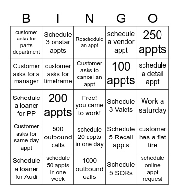 MARCH BINGO Card