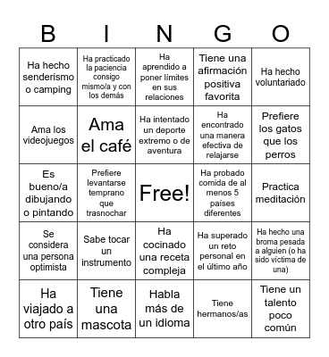 BINGO DE REFLEXIÓN Bingo Card