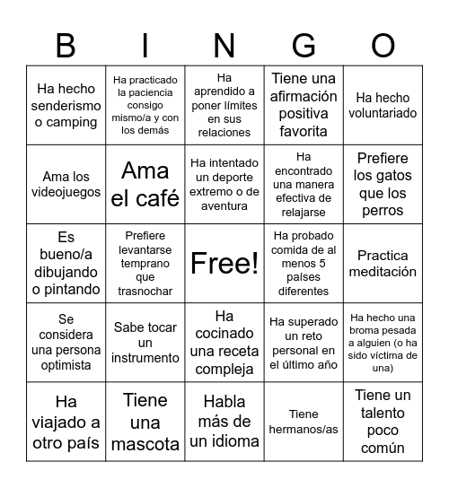 BINGO DE REFLEXIÓN Bingo Card