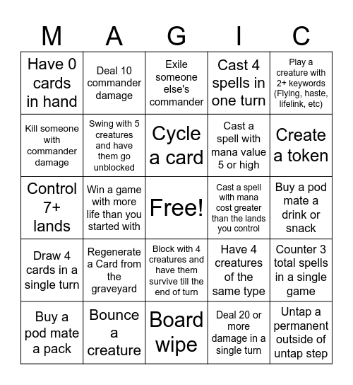 NJG Week 4 Bingo Card