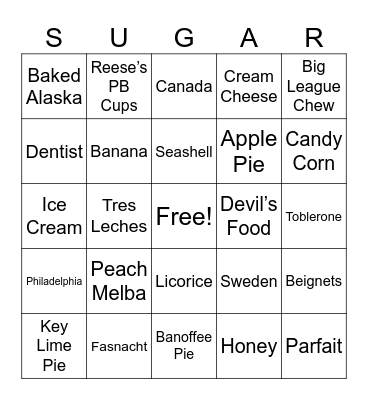 Sweets & Treats! Bingo Card