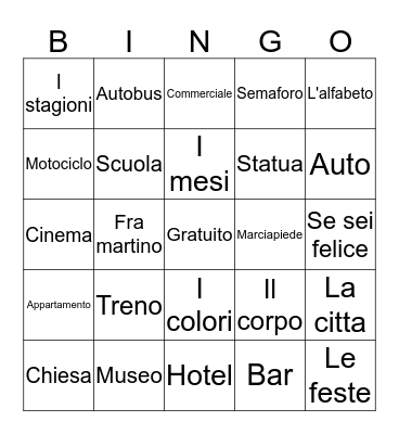 La citta Bingo Card