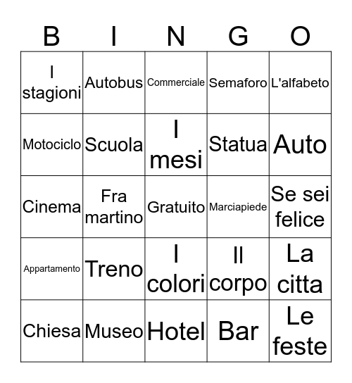 La citta Bingo Card