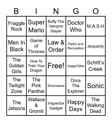 Theme Songs! Bingo Card