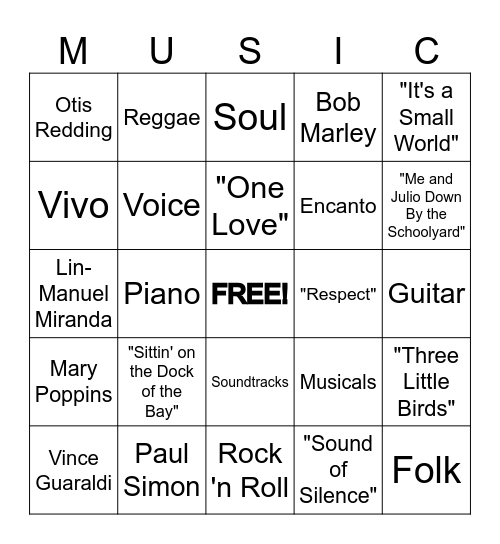 Composer Bingo 2024-2025 Bingo Card