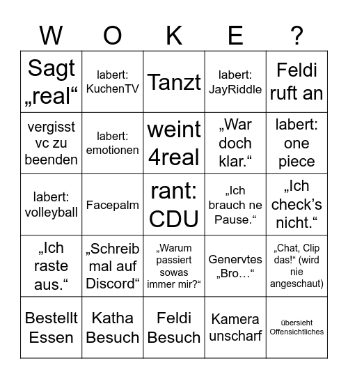Kirtscho Bingo Card