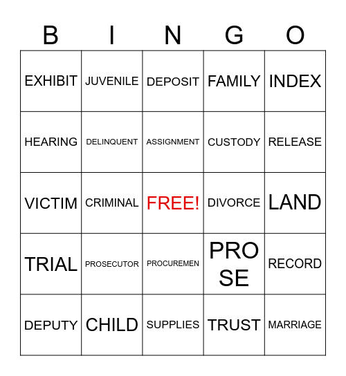 Court Bingo Card