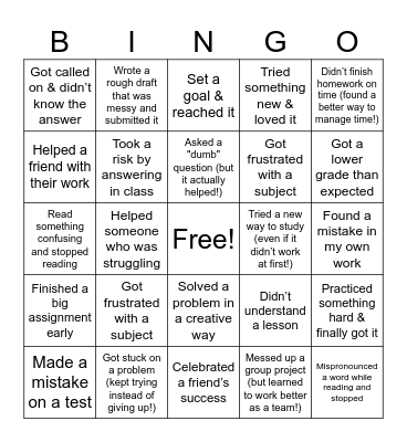 Fast Fails, Big Wins! Bingo Card