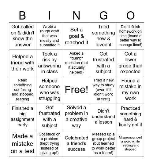 Fast Fails, Big Wins! Bingo Card