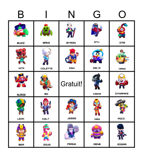 Bingo Brawl Stars Bingo Card