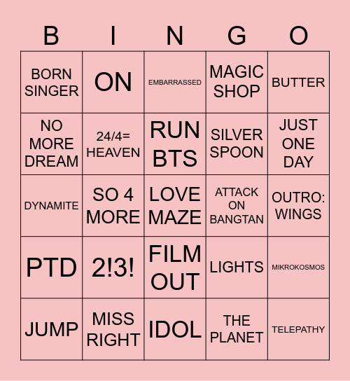 @namjoo_niee Bingo Card