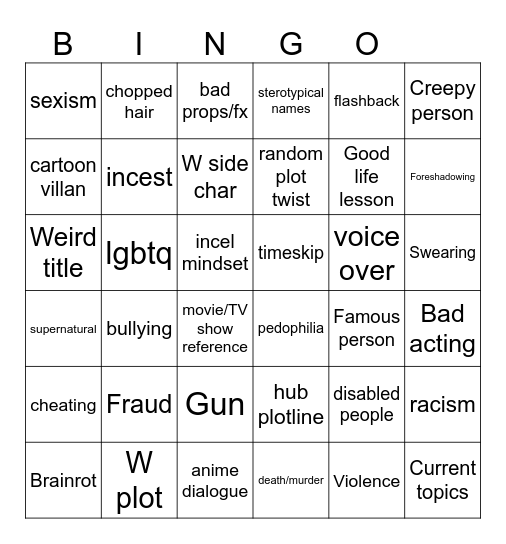 Tommorows teaching bingo Card