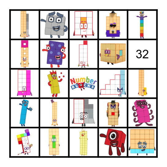 Numberblocks Bingo Card