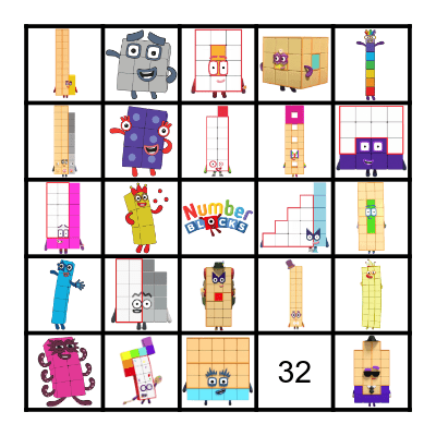Numberblocks Bingo Card