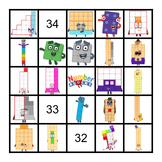Numberblocks Bingo Card